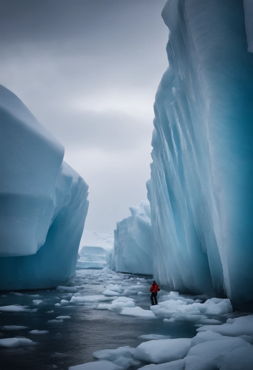 Antarctic continent、Huge ice wall、