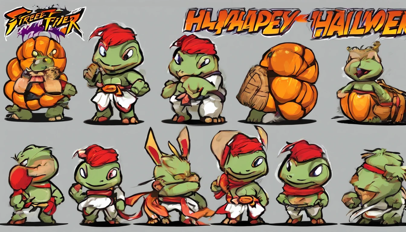 happy cute halloween themed turtle