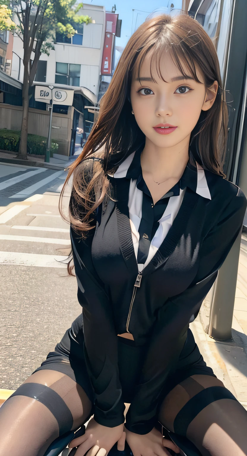 (((32k,high detal,high-detail、masterpiece,Attention to detail,full body Esbian,独奏))),Raw photo & realistic atmosphere,beautiful dark blue eyes,Detailed mouth,Glossy lips,Detailed eyebrows,Eyes drawn in detail with soft white skin that shines in every detail、azure eyes,Very beautiful eyes,Detailed lips、Very beautiful face,Very well-formed face、Lifelike face,shiny beautiful lips, Realistic Young Gravure Idol, very beautiful school girl, ,Moderately beautiful, Young Sensual Gravure Idol, Young Gravure Idol, Beautiful, Cute and sexy15 old schoolgirl,the whole body is wet,dripped out,with a flushed face,Incredibly beautiful15-year girl,short-cut,Brown shiny hair,Hair is wet,Dripping water,dripping,(Black pantyhose,Beautiful fece,Looking at the camera:1.4),(HDT Vision Japan HDT Vision Black HDT Vision Black HDTV Black HDTV HDTV Black HDTV HDTV Black HDTV Uniform,well-shaped breasts,,Mature body, I'm anxious and about to cry,Moist eyes,cold smile,glareing,The glaring face is also beautiful:1.5),(The chest of the uniform is open,Bike ride in the city,Straddling a bike,pedal a bike,rollback,Ride a bike in black pantyhose:1.7)