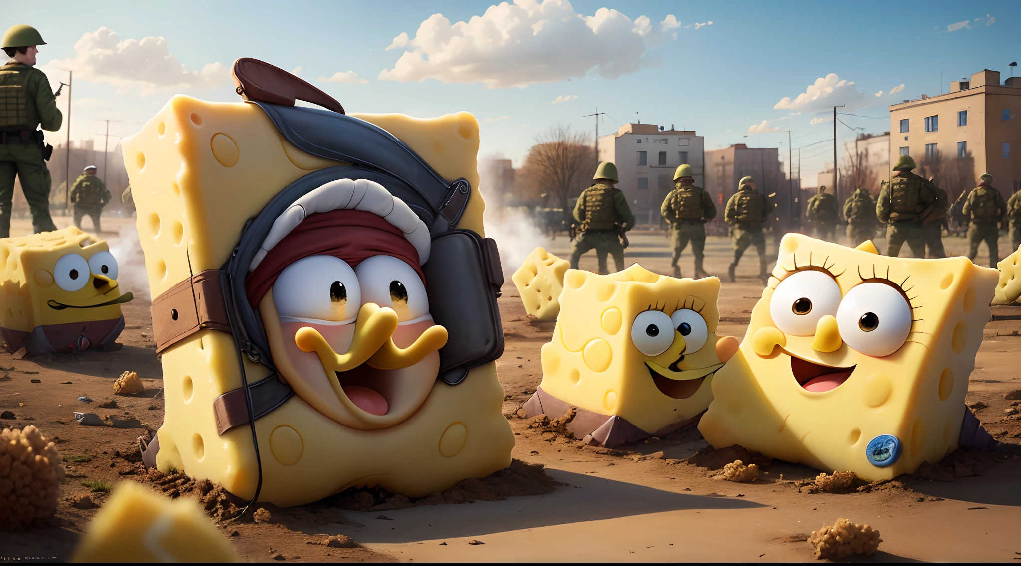 spongebob on the front lines of ukraine