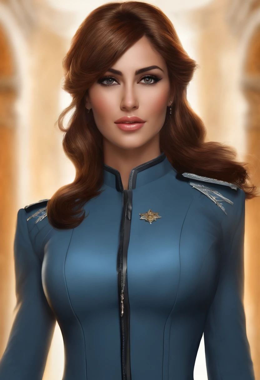 Beverly Crusher with beautiful detailed eyes, beautiful detailed lips, extremely detailed face and hair, 1girl, sci-fi bikini, blinking lights, neon highlights, glamour shoot, 60s sci-fi set, big clunky computers, big soft beds, (best quality,4k,8k,highres,masterpiece:1.2),ultra-detailed,(realistic,photorealistic,photo-realistic:1.37),science fiction,studio lighting,ultra-fine painting,sharp focus,physically-based rendering,extreme detail description,professional,vivid colors,bokeh