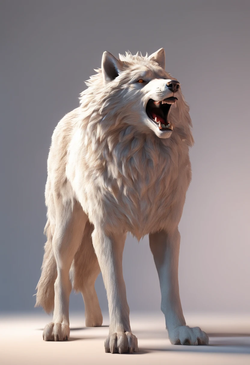 ultra realistic, homem atraente arrojado com cabelo vermelho brilhante, encarna o olhar como Constantino, Shadow creature standing behind him in the form of a wolf