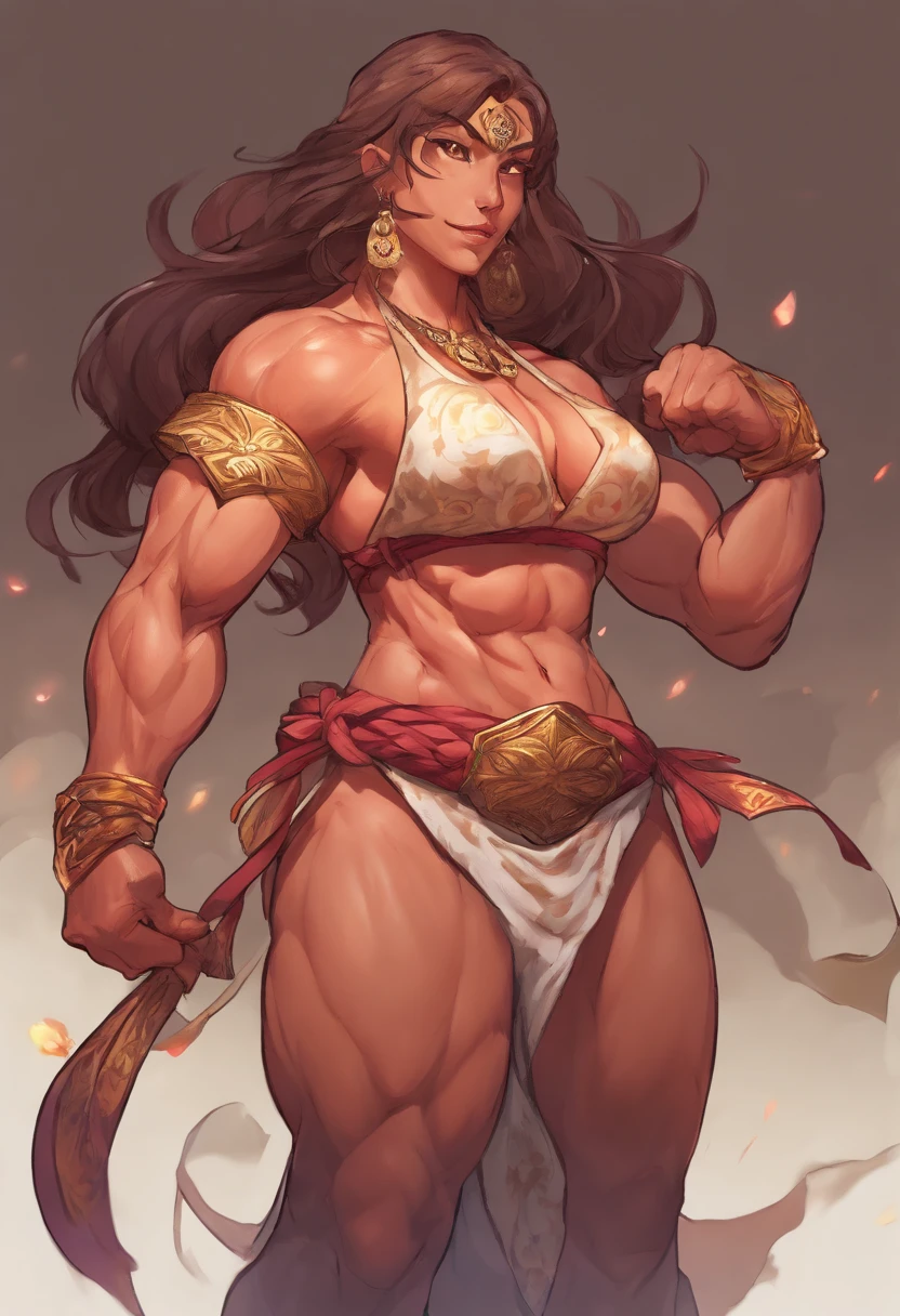((Massive Muscular body type woman,)) ((massive biceps)), in a yukata, ((massive body on steroids))