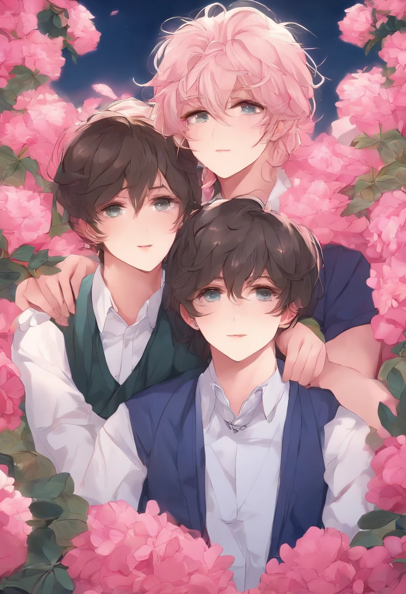 ((Beauty,siblings,male people,twinks,shoun,pinkcolor,animesque))