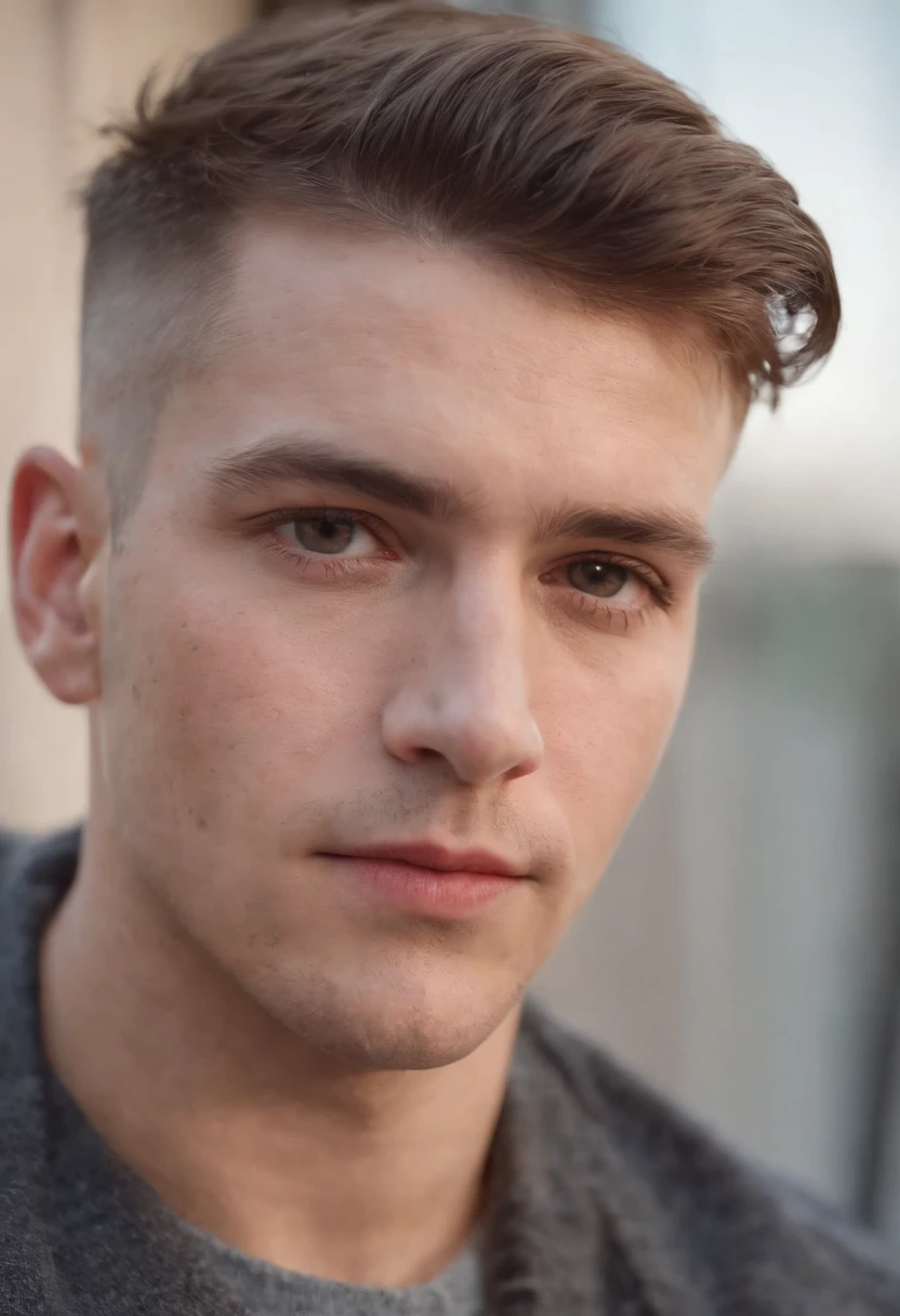 1homme, age 20 years, 8K UHD, DSLR, grain de film, Photorealistic painting, dans un salon, ((Autoportrait de la face avant)), ((Gros visage, Gros homme)), ((Side Shaved Haircut)), 24 mm, (((mise au point nette:1.5))), (((Sharpening Depth:1.5))), (Fotorrealista:1.5), (texture de la peau:1.38), cinematic, Hiperdetalhado,