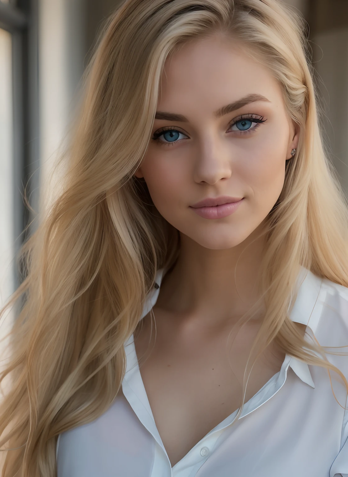 blonde woman with blue eyes and long hair posing for a picture, gorgeous young model, soft portrait shot 8 k, beautiful blonde girl, beautiful female model, beautiful young woman, very beautiful young woman, blonde beautiful young woman, beautiful blonde woman, blonde and attractive features, portrait of a beautiful model, photo of a beautiful woman, beautiful model girl, blonde hair and blue eyes
