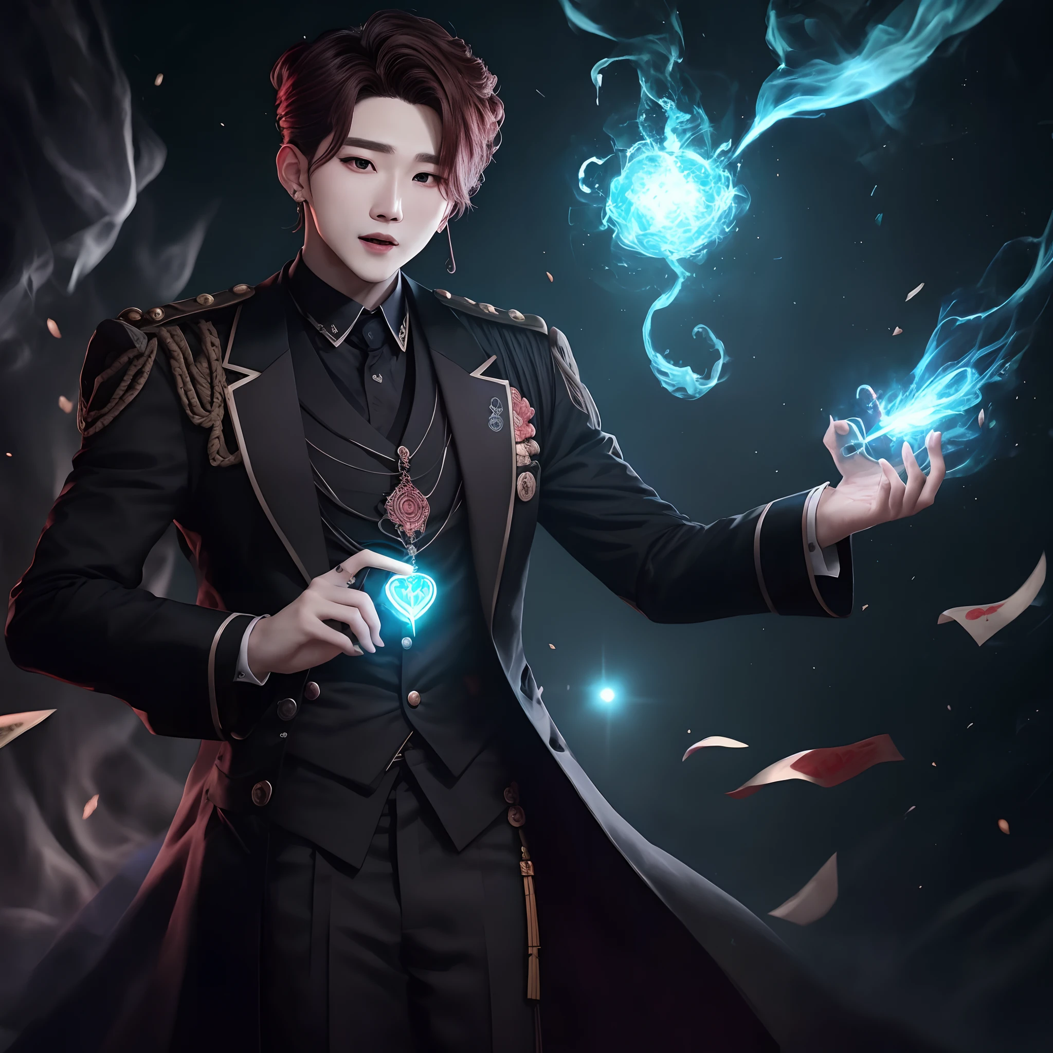 Kang Yeosang as a terrorific magician