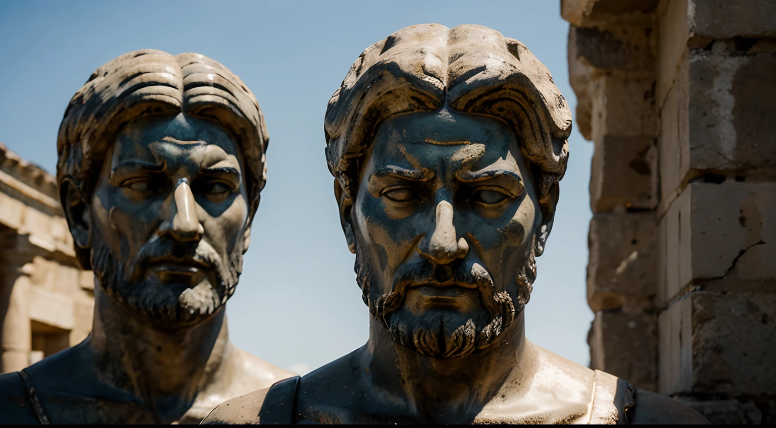 Statue of the philosopher Marcus Aurelius, angry face, perfect details, realistic photo, muscular, sharp focus, emitting diodes, smoke, artillery, sparks, racks, system unit, motherboard, by pascal blanche rutkowski repin artstation hyperrealism painting concept art of detailed character design matte painting, 4 k resolution blade runner, Carrying the statue of a beautiful woman in a red dress