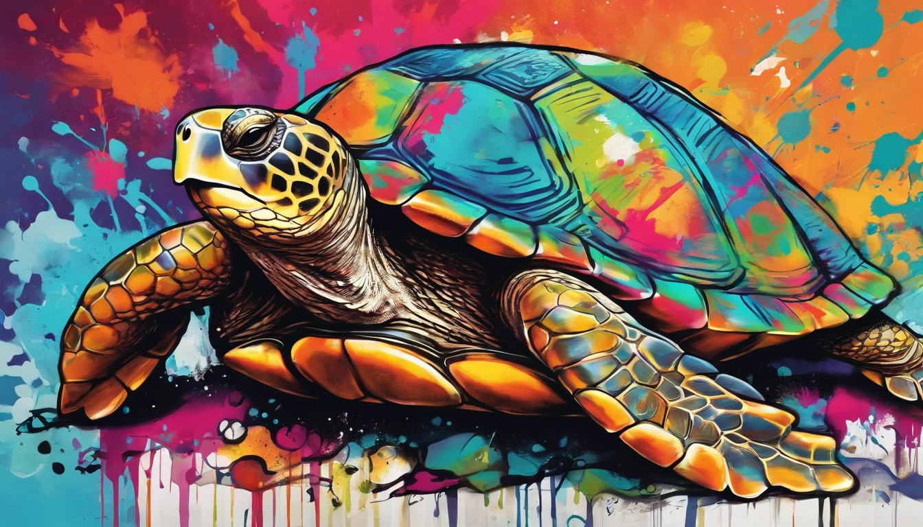 (happy,cute,themed)turtle, (best quality,highres,ultra-detailed,realistic:1.37), (colorful,vibrant), (studio lighting), (watercolor,illustration)