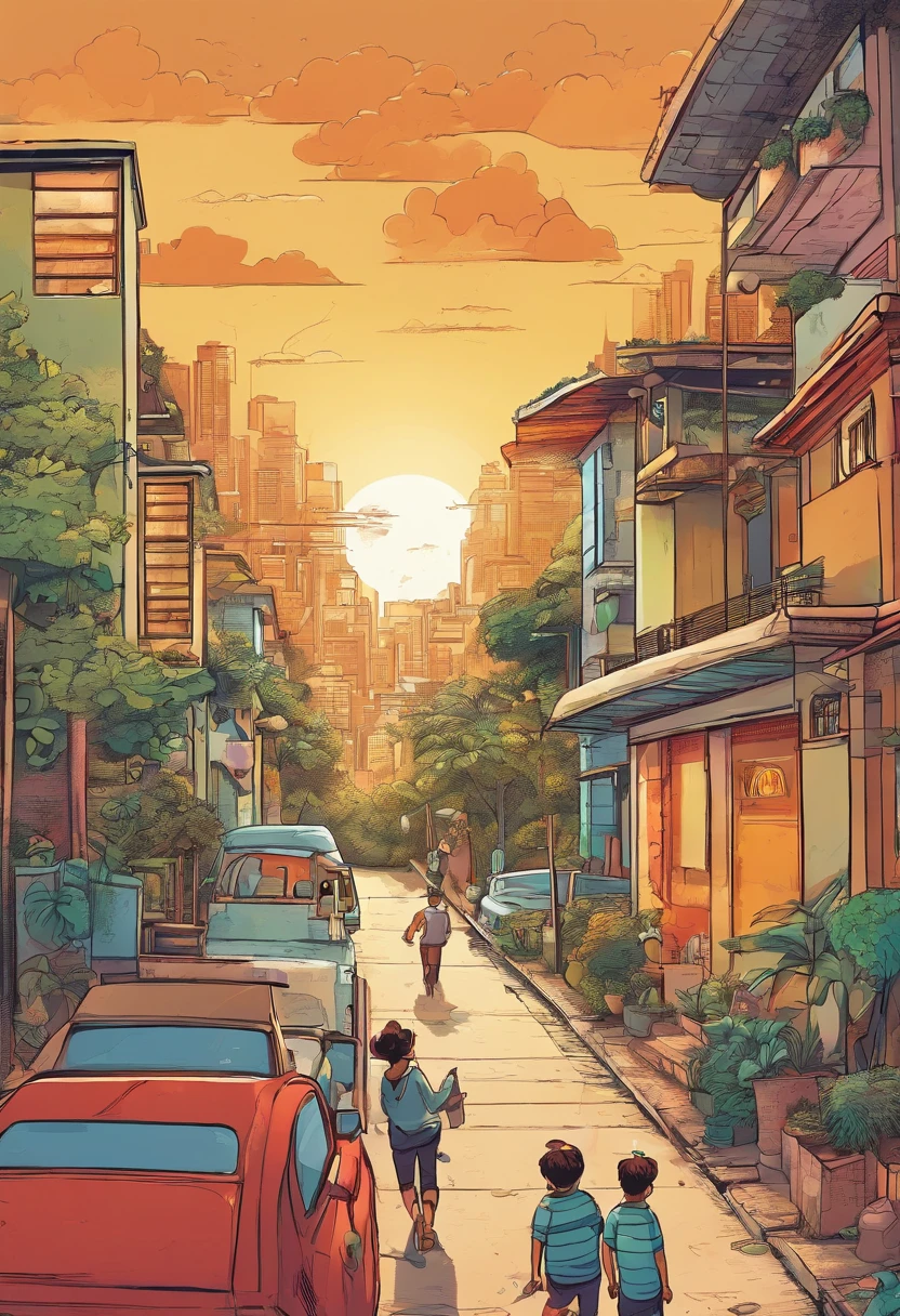 Create an image of a family looking for a house to buy in the city of São Paulo