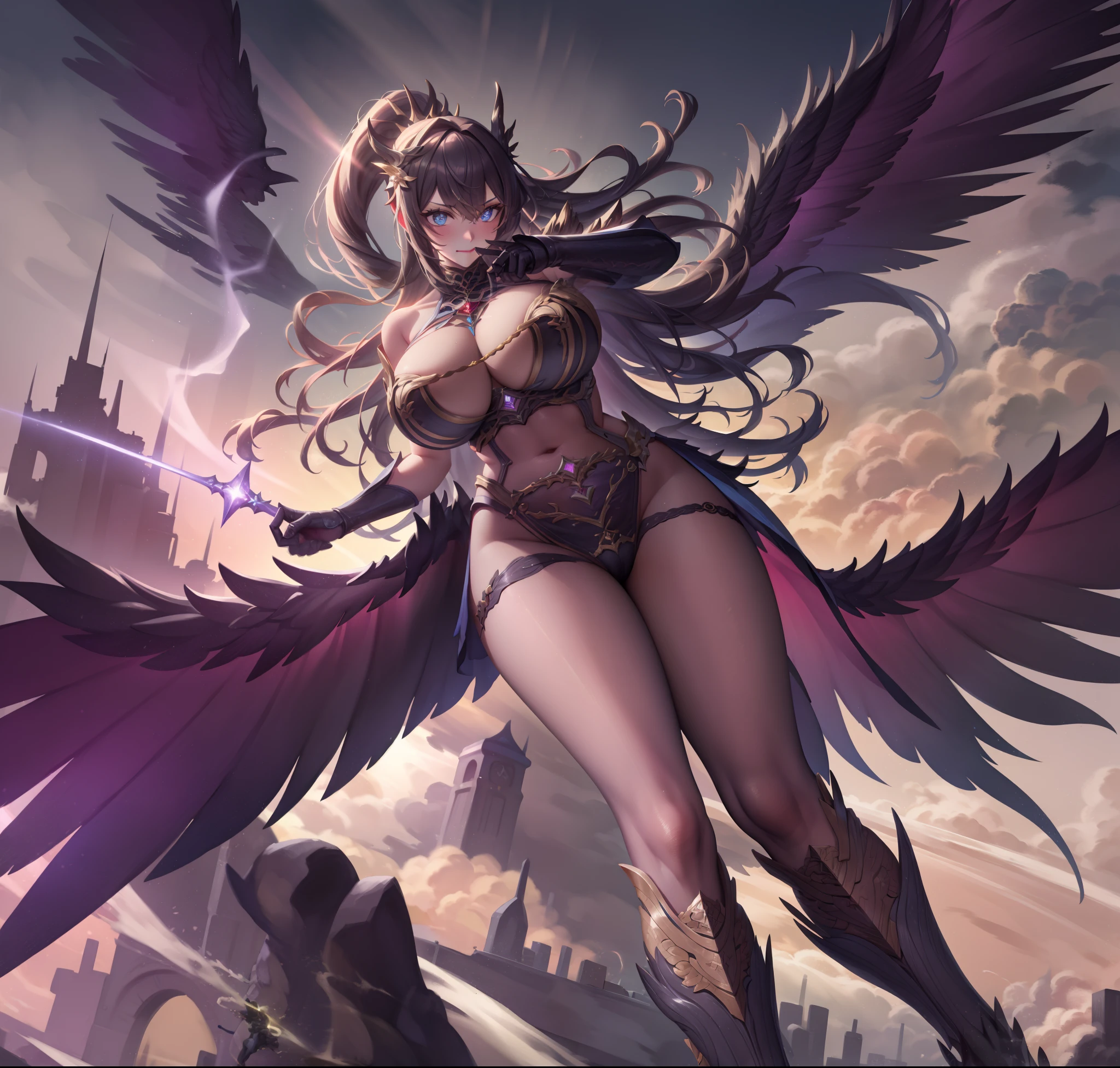 battlemech,(Blonde girl),(Huge ponytail),Glowing blue eyes,Blue Light Energy Longsword,Galactic,Mechanical and exquisite,((Blonde Beauty))pubic detail,mech wings,elegent,Blue Mecha,Glowing blue-blue eyes,(Stocking Heels),land,Mechanical and exquisite,pubic detail,mech wings,elegent,The tree々,There are hands and feet,angled,angled,immensity,Wind,hazy,Mecha's eyes glow blue,Blue Mecha,Glowing blue-blue eyes,Holding the sword of delicate light energy,Skysky,Mechanical and exquisite,pubic detail,Huge mech wings,elegent,The tree々,There are hands and feet,angled,angled,immensity,baiyun,hazy,Mecha's eyes glow blue,pubic detail,Winds of the future,sacredness,Cavalier,battlemech,Glowing blue eyes,Blue Delicate Sniper Rifle,Skysky,Mechanical and exquisite,pubic detail,Huge mech wings,elegent,The tree々,There are hands and feet,angled,angled,immensity,baiyun,hazy,Mecha's eyes glow blue,pubic detail,Winds of the future,sacredness,Cavalier,the face is clear,Face wearing mask armor,masterpaintings,best qualtiy,offcial art,the Extremely Detailed CG Unity 8K Wallpapers,brightened light,(light particules,(Illustration)(Farbe)goodlooking,impeccable,((Graphic Painting)),(Heavier stroke)),(bold lines),Highest image quality,masterpaintings,Filigree,long eyeslashes,(((silhuette))),Very detailed background,tulips,Banana leaves,lilie,dew,Date palm flowers,Ryu,Light white off-the-shoulder dress,Mottled sunlight,(Close-up of people),((Super best quality)), ((A very masterpiece)), ((super detailing:1.4)), ((hyper realistic lifelike 3d)), Dragon Warrior Girl, Mechanical body, Dynamic action poses in battle scenes, Mechanical weapons of very complex and heavy fighters, Off-the-shoulder fashion that blends dense and complex steampunk with dense gothic lolita, Complex steampunk headgear, very thin long legs, Mechanical boots above the knee, Fluttering lace flared mini skirt, beautiful big breasts directed upwards,Somewhat long, Vertical curly silver hair fluttering in the wind,Countless shining large sphe