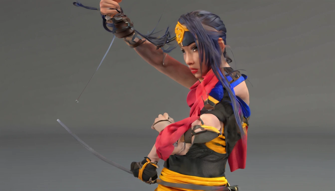 Ninja girl barefoot tied up