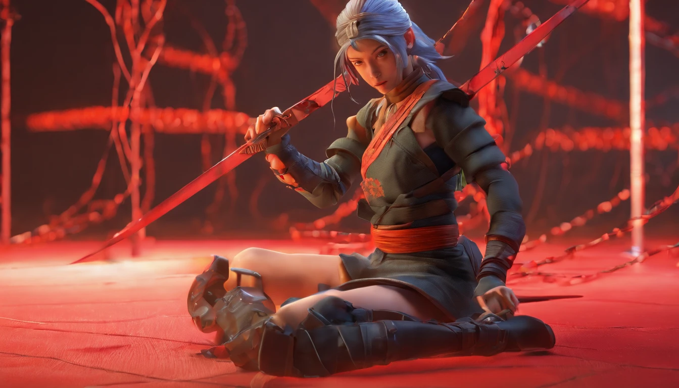 Ninja girl barefoot bondage