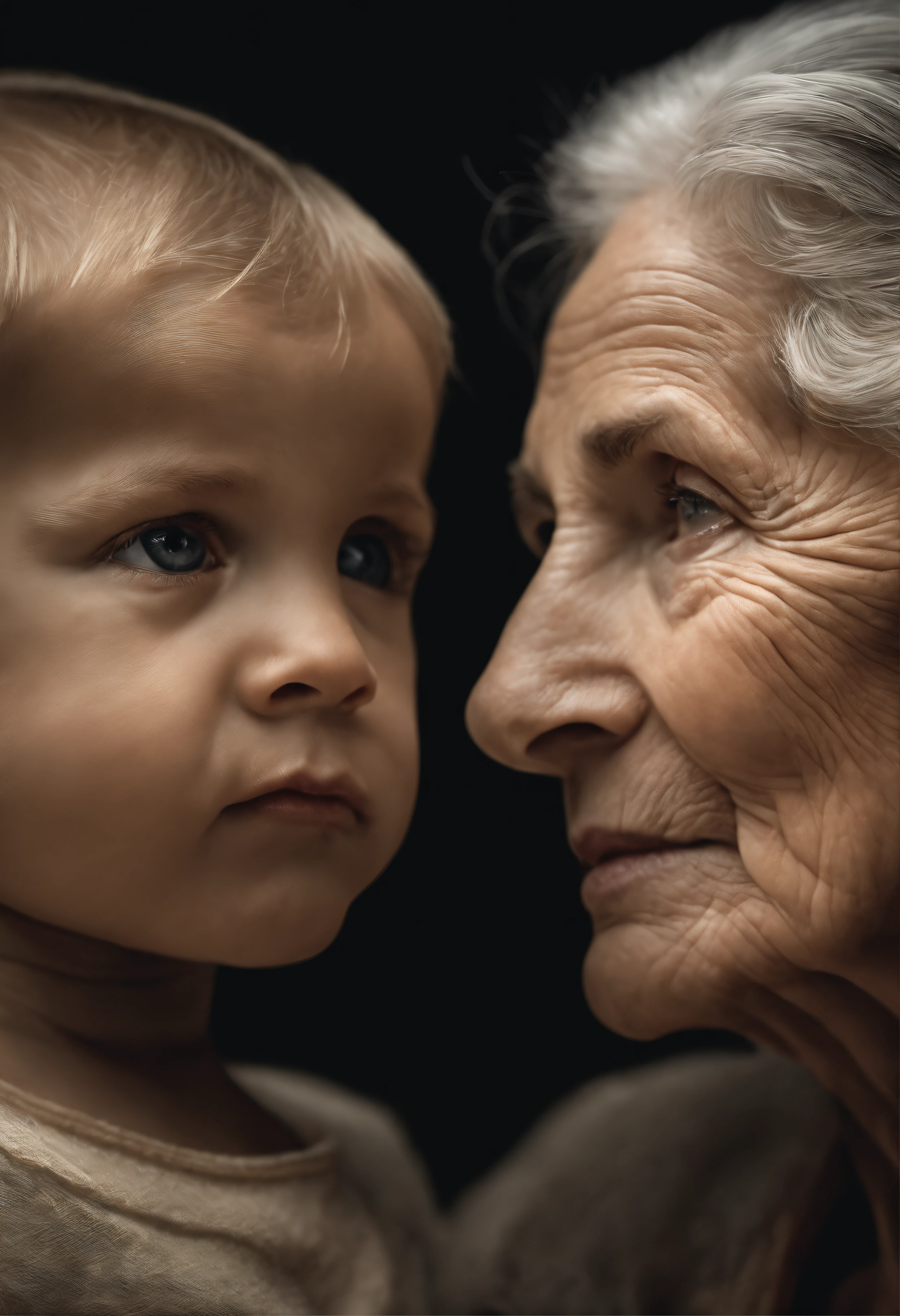 There are two pictures of a woman and a with wrinkles, Age lines, envelhecimento, Rugas, pele enrugada, rosto enrugado, rugas profundas!, rugas e tecidos musculares, velho e enrugado, marcas de idade, parecendo velho, velhos e jovens, enrugado, 7 0 anos, 70 anos, wrinkles and muscles, both faces visible, intricate wrinkles facing each other with faces of anger and hatred with strong expressions of vontate to kill each other