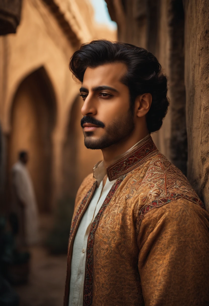 crea una imagen que represente a Salman al-Farisi, un joven curioso de Persia, comenzando su viaje en busca de la verdad