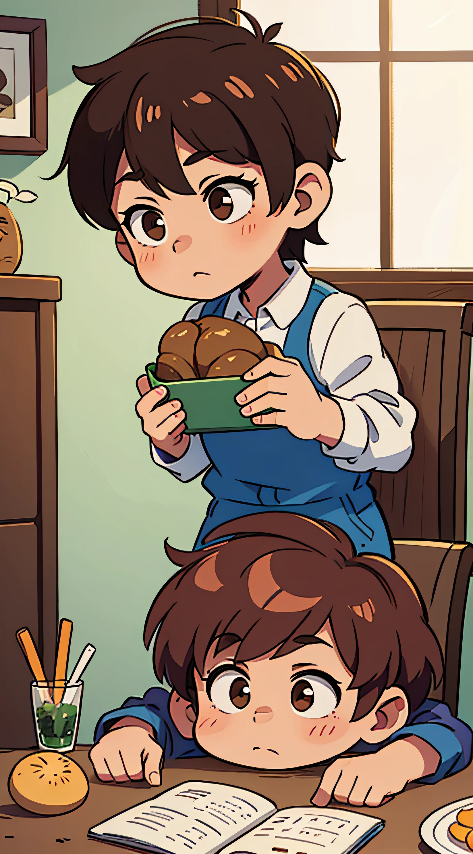 Boy with brown hair. Potato