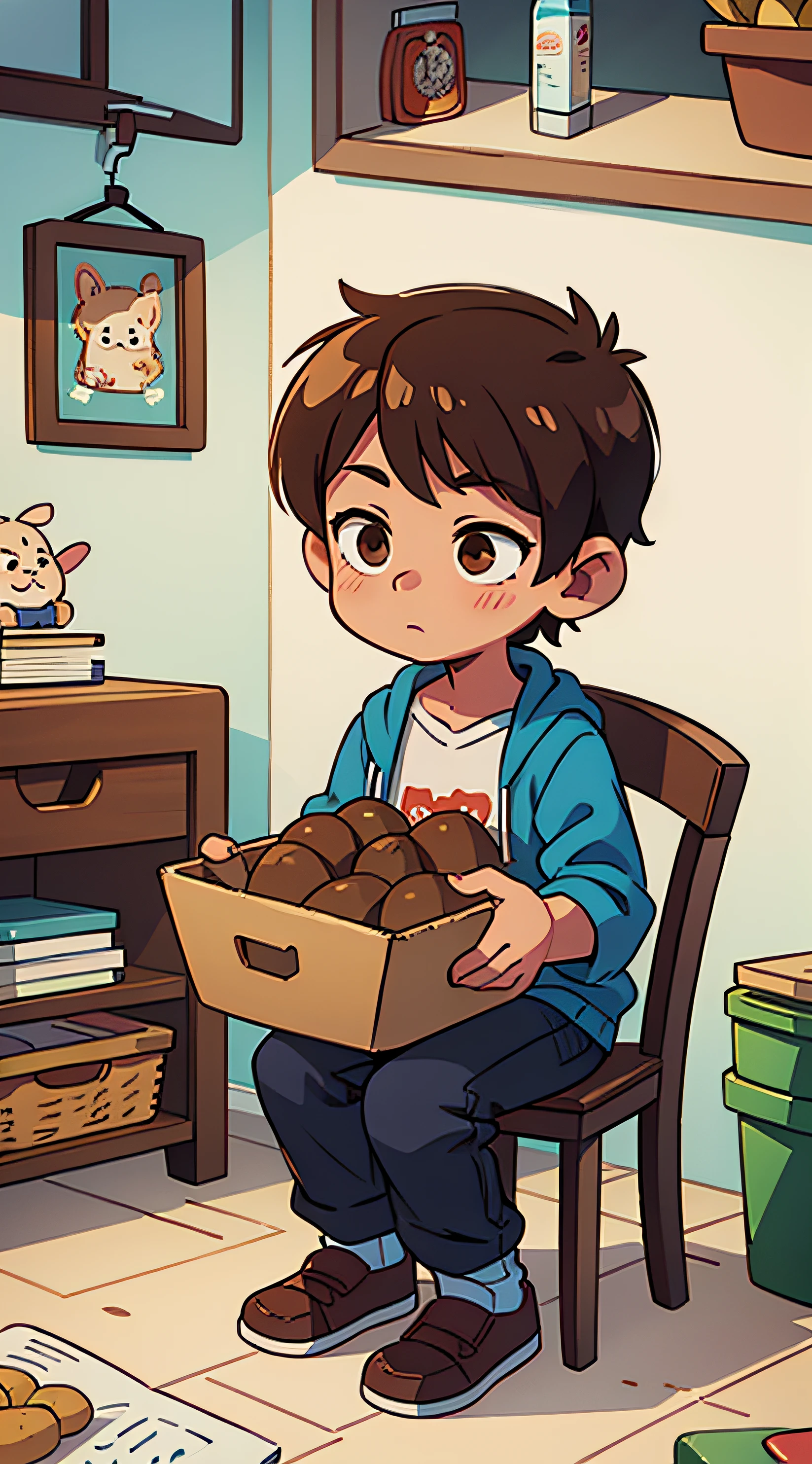 Boy with brown hair. Potato
