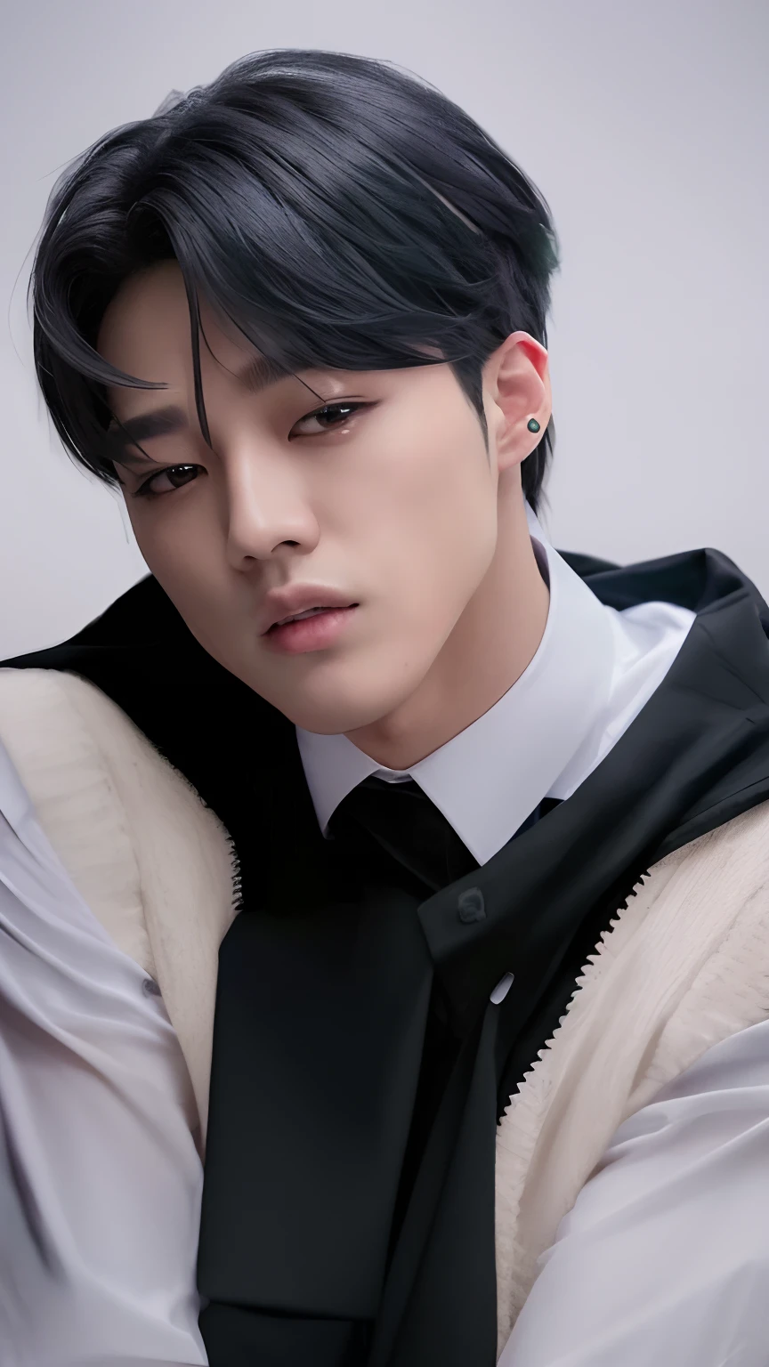 Hay un hombre con corbata y chaleco, Jimin, Jimin\labios regordetes, Parque Jimin, Jimin\swollen right eyelid, Jimin\Nariz griega de, Cai Xukun, Cara precisa de Jimin, Hyung Tae, jungkook, Taejune Kim, Yanjun Chengt, Kim Doyoung, Jung Jaehyun, inspirado por Bian Shoumin