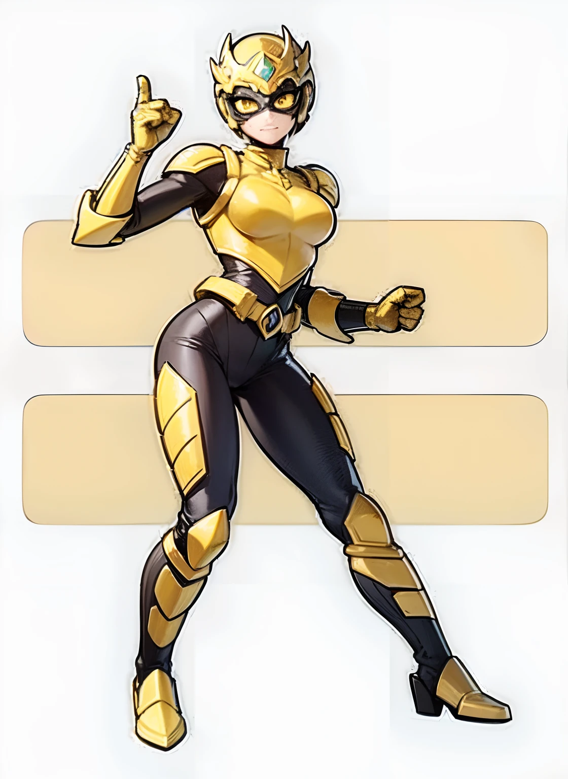 1female, Miraculous Ladybug Style, Dark green full body suit, hero costume, medium breast, wide hips, wide thighs, Yellow Ranger, Yellow armour, Yellow Power Ranger, Ranger alligator, Yellow alligator armor, Dark Green stripes, ultra HD, Perfect Anatomy, Super Detailed, perfect hands,