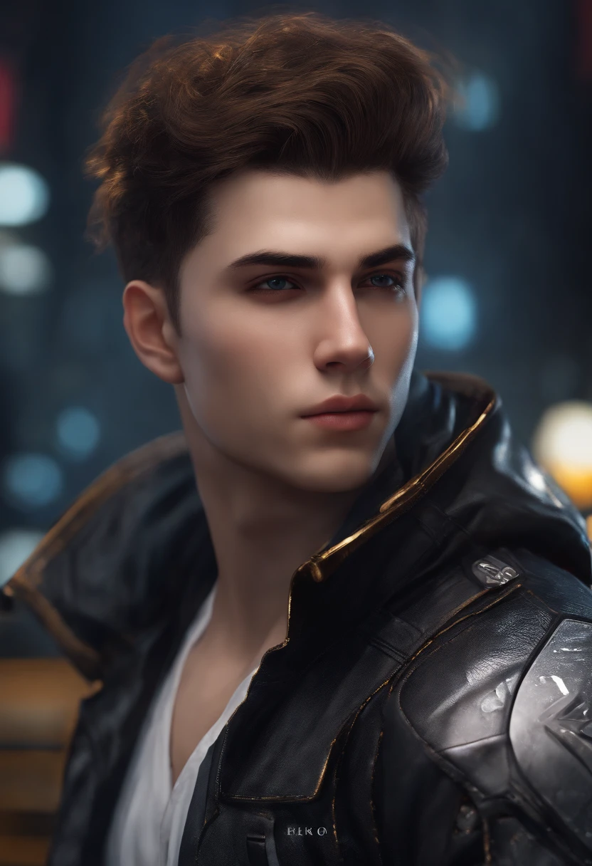 Change background cyberpunk handsome boy, realistic face, ultra realistic