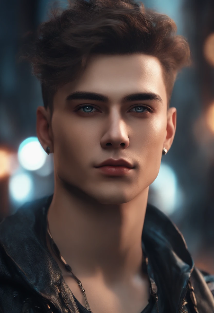 Change background cyberpunk handsome boy, realistic face, ultra realistic