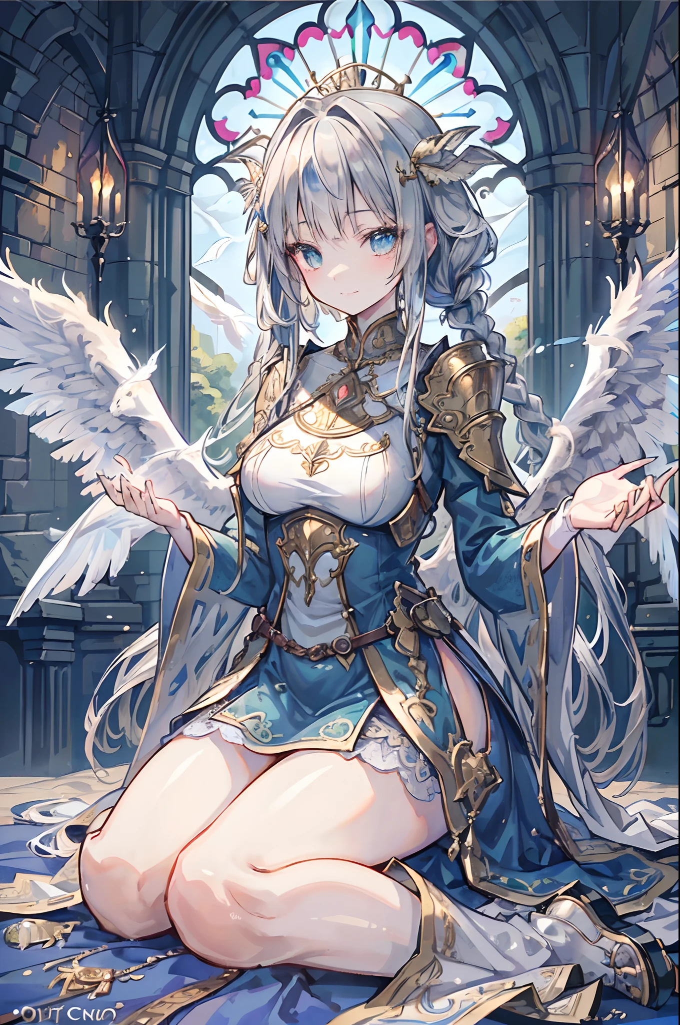(Breastfeeding through clothing:1.1,jacket lift:1.4),Nipples are erect,(Nipples are visible:1.5、Puffy nipples、Shiny skin:1.5)、Female Valkyrie Warrior, Very large breasts, Silvery blonde hair, Very long hair, blue eyes, White skin, Narrow waist, Medium height, Serious expression, Huge breasts, Very large breasts, very Huge breasts, Very large , Battlefield Background, Battle Armor, Crafted steel armor, Full body image, Running towards the audience, Thick and wide hips, Wield a spear, Winged Helmet, White Wings,