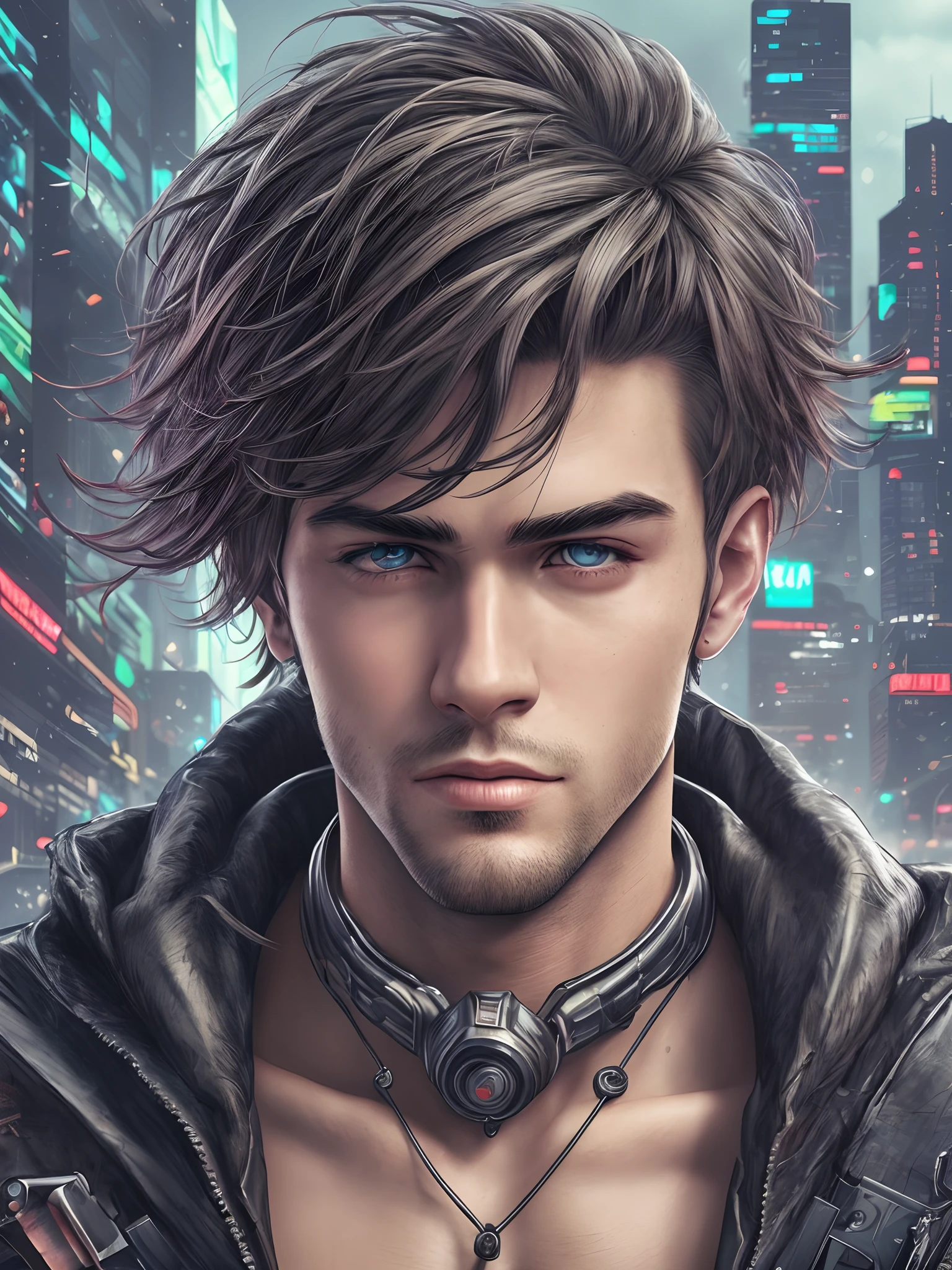 Change background cyberpunk handsome boy realistic fack 8k alter resolution --auto --s2
