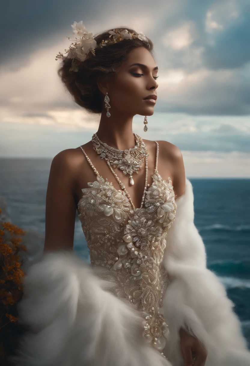 godess_YemanjaFull_body_ocean_diamonds_clouds_white flowers