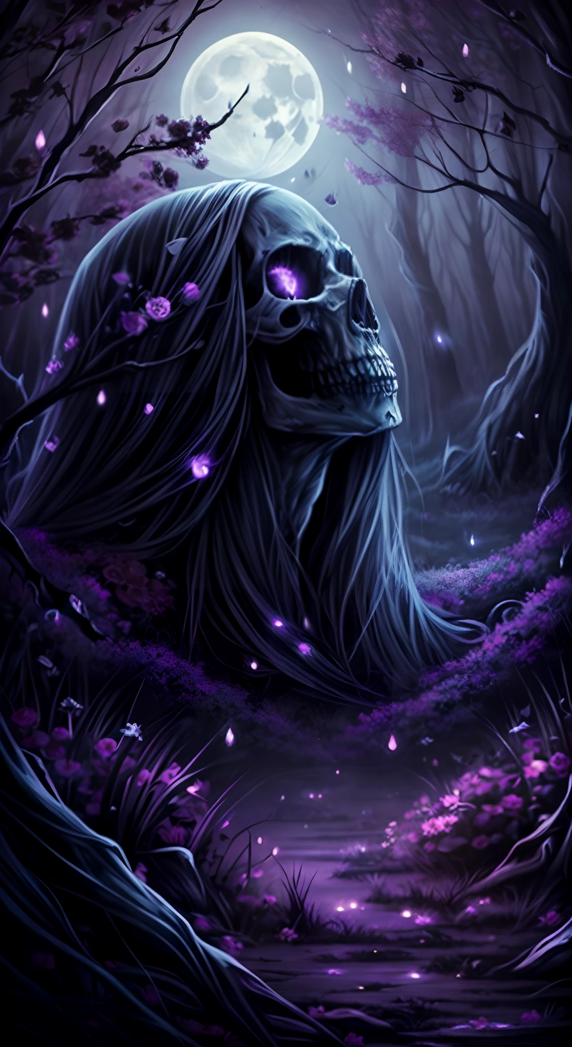 (Best quality,4K,8K,A high resolution,Masterpiece:1.2),Ultra-detailed,Realistic,skull,Dreamy,illustration,nightmare,Horror,Dark art,Ethereal,Textured,death,Gothic,terroral,haunting,Glowing eyes,Shadows,Contrast,eerie,Spooky,Surreal,fantasy,mythological creatures,Crimson,Black and white,Dramatic lighting,Foggy,Moonlight,Shimmering,hauntingly beautiful,Hidden secrets,Otherworldly,unearthly,big breasts enchanting,Transcendent,Foreboding,Ominous,Ominous light,Unforgettable tranquility,Skull with flowers,Enchanting dreams,Vibrant colors,ghostly figure,mystical ambiance