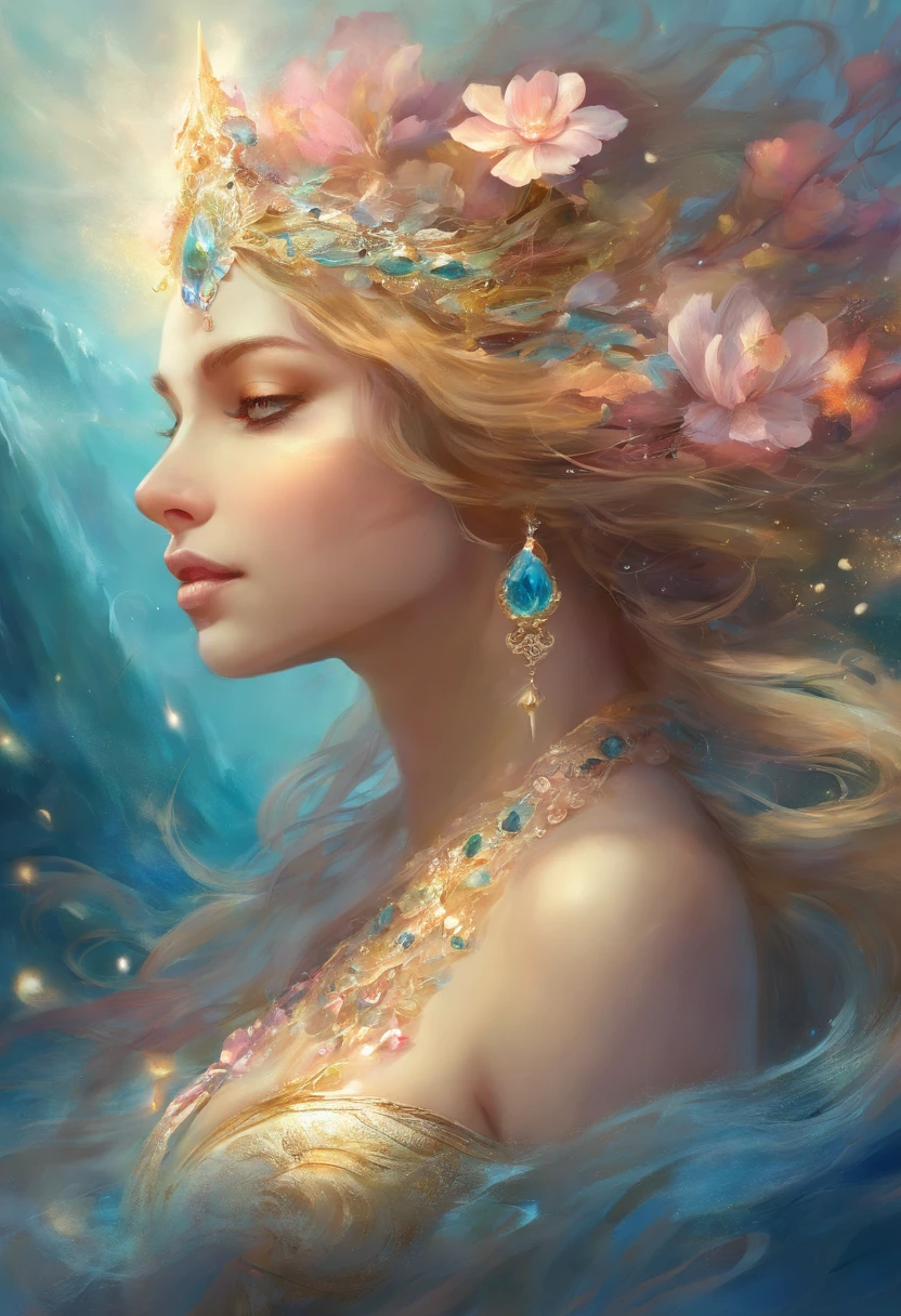 Godess_Iemanjá ONDAS_corpo_oceano_perolas ,nuvem_flores brancas