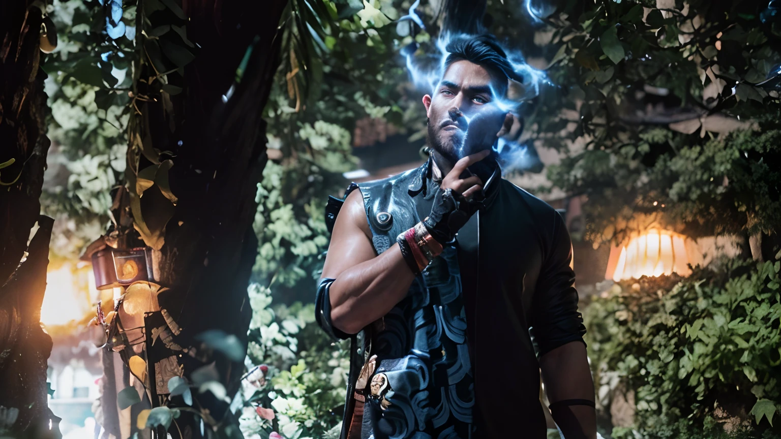 indian man, (chubby face), looking at viewer, (((yasuo league of legends))), (intricate details), hdr, (hyperdetailed:1.2), cinematic shot, hyperrealism, portrait, torso, hyperdetailed real human hair, worn lblack eather jacket, photograph, Fujifilm XT3,city streets background, bokeh, in the style of vintage photography, ultrawide lens