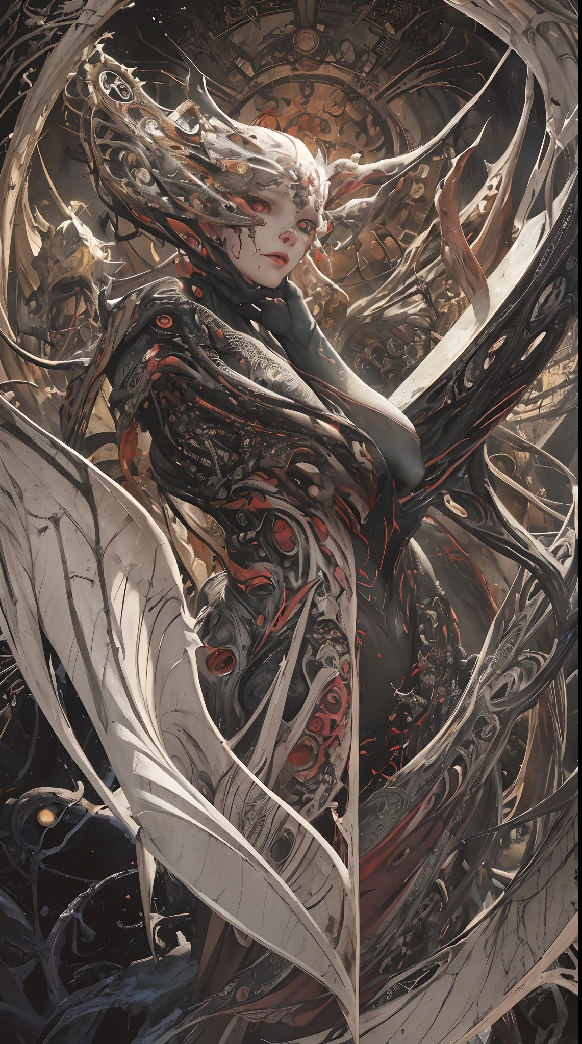 (body horror:1.4), (biomachine:1.3), (bloody:1.2), living being, nipples, (colorful:1.2), Hans Giger, many hands, (zentangle:1.2),
oil on matte canvas, sharp details intricate, highly detailed, digital painting, rich color, smooth, sharp focus, illustration, Unreal Engine 5, 8K, art by artgerm and greg rutkowski and alphonse mucha
(masterpiece,detailed,highres:1.2),