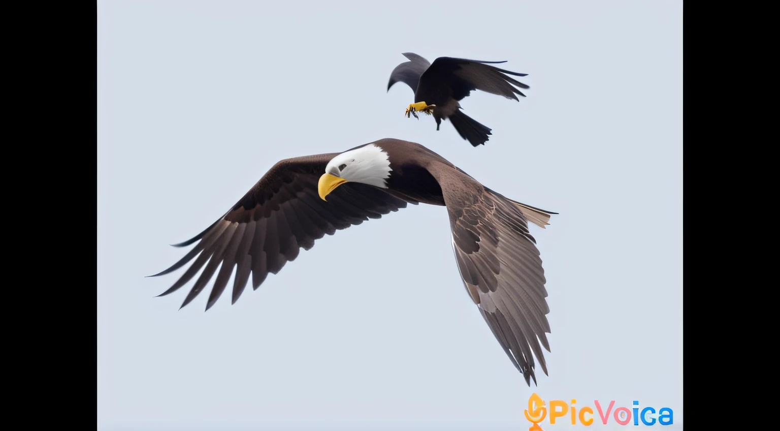There's a bird that's flying next to a bird that's sitting on top of it, Foto vencedora impressionante, eagle eat snake, foto muito precisa, Foto da natureza, foto poderosa, with great birds, foto muito famosa, foto vencedora, an eagle flying, Tiro premiado, inspiring birds eye vista view, bela foto, flying around the bird, foto viral