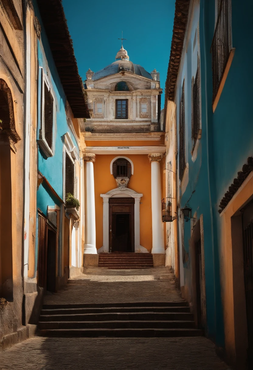 Insert a rocket next to the portico of the city of Bento Gonçalves