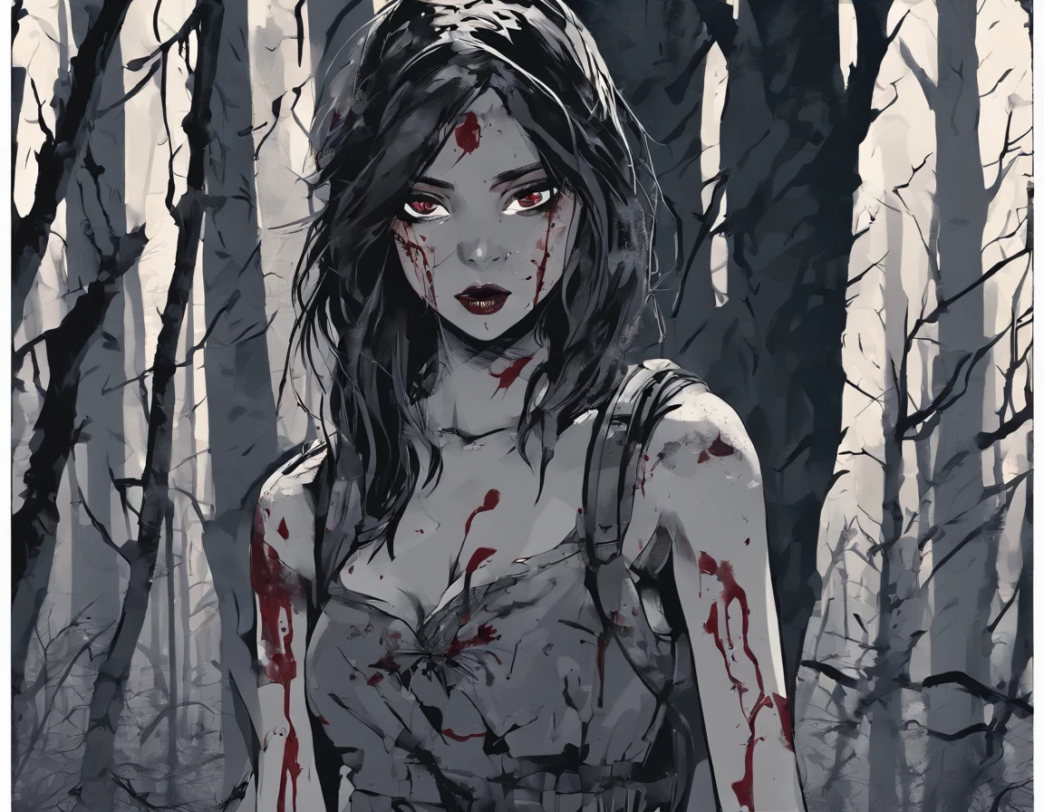 A girl wearing a hockey mask with a machete, piercing blue eyes, bloodied lips, and a sinister smile, surrounded by a dark and eerie forest. She is dressed in a tattered and dirty white dress, with long, tangled black hair covering half of her face. The scene is set during a stormy night, with thunder and lightning illuminating the scene. The girl stands in a haunting pose, holding the machete in one hand and raising it high in the air. The atmosphere is filled with suspense and fear, as if she is about to strike her next victim.
The artwork should be created in a hyper-realistic style, using high-resolution techniques to capture every detail of the girl's face, dress, and the surrounding forest. The colors should be desaturated, with a cold and gloomy tone, enhancing the horror theme. Studio lighting should be used to add depth and highlight the details of the girl's face and the forest. The overall image quality should be of the highest standard, producing a 4K or 8K masterpiece that showcases extreme detail and realism.
In summary, the prompt should include the following tags:
- female Jason Voorhees
- hockey mask
- machete
- piercing blue eyes
- bloodied lips
- sinister smile
- dark and eerie forest
- tattered and dirty white dress
- long tangled black hair
- stormy night
- thunder and lightning
- haunting pose
- suspense
- fear
- hyper-realistic style
- high-resolution techniques
- desaturated colors
- cold and gloomy tone
- studio lighting
- 4K or 8K quality
- extreme detail and realism
Remember to arrange the tags in order of importance and separate them with commas.