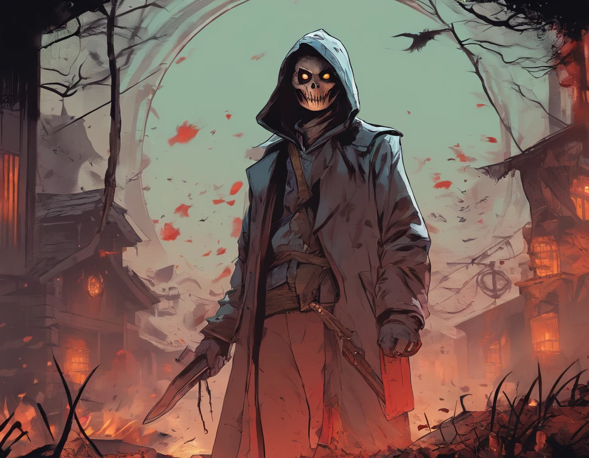 (best quality,4k,8k,highres,masterpiece:1.2),ultra-detailed,(realistic,photorealistic,photo-realistic:1.37),female,dead by daylight,killer,wearing scary mask,sexy,[murderous,ominous] gaze,dark atmosphere,[suspenseful,terrifying] environment,dimly lit,sharp contrast,dark shadows,distorted shapes,[haunting, eerie] background,unseen lurking presence,creepy [facial expression,smile],blood splatters,spooky [lighting, ambiance],intense focus on the killer,vengeful spirit,[menacing,sharp-edged] weapons,emotionless figure,bloody costume,[sinister,mysterious] aura,macabre theme,gruesome details,nightmarish aesthetic,wicked intentions,nighttime setting,life-like realism,horror flick vibes,night owl vibes,deathly surroundings