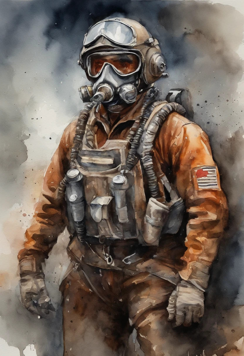 Mechanical pilot, masculino, dark skin, cana, cansado, Regla de los tercios, Fondo de alta calidad, Paisaje ultra detallado, Ultra Sharp Focus, Foto profesional perfecta