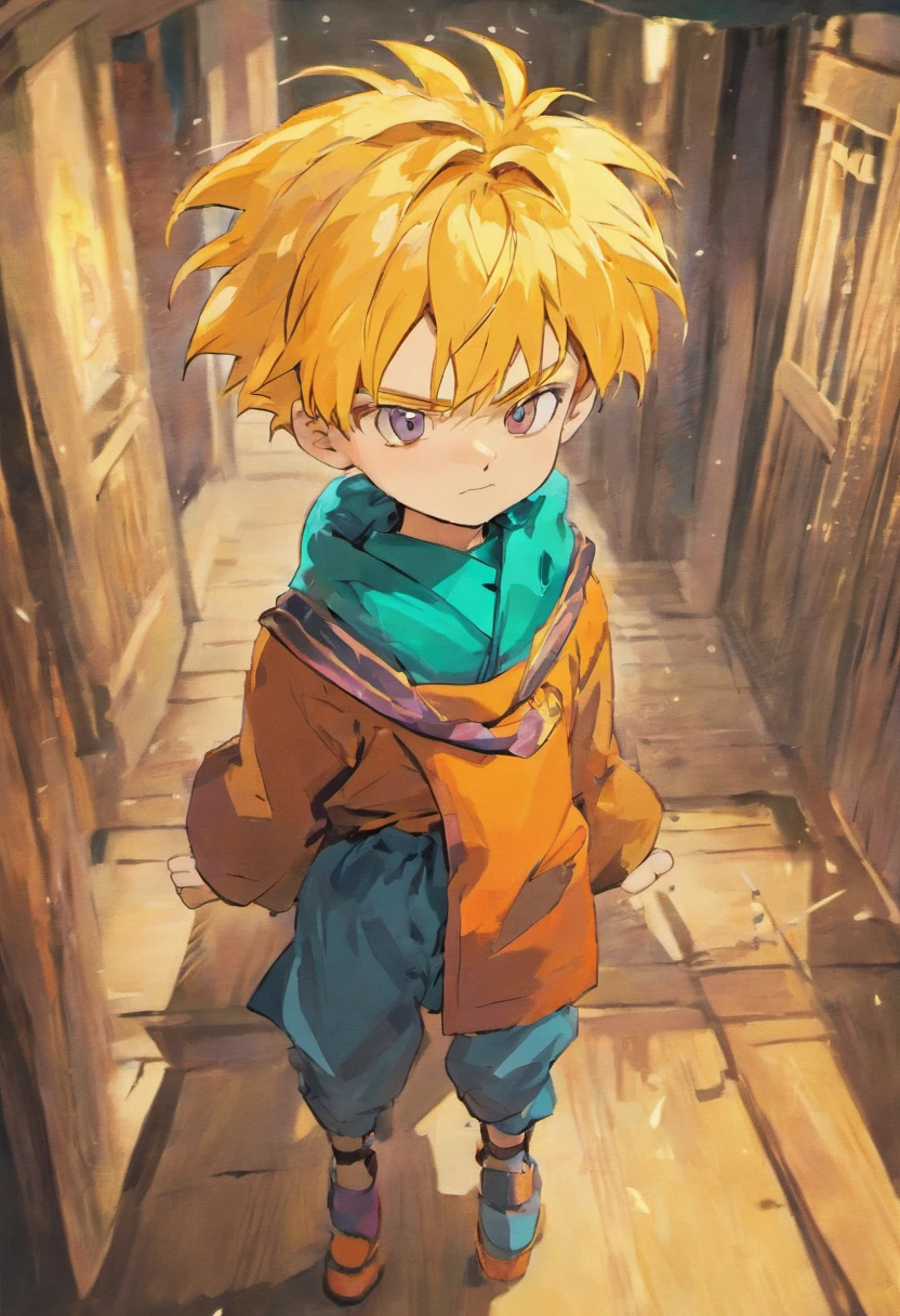 Goten Adolescente, em casa, roupas casuais,