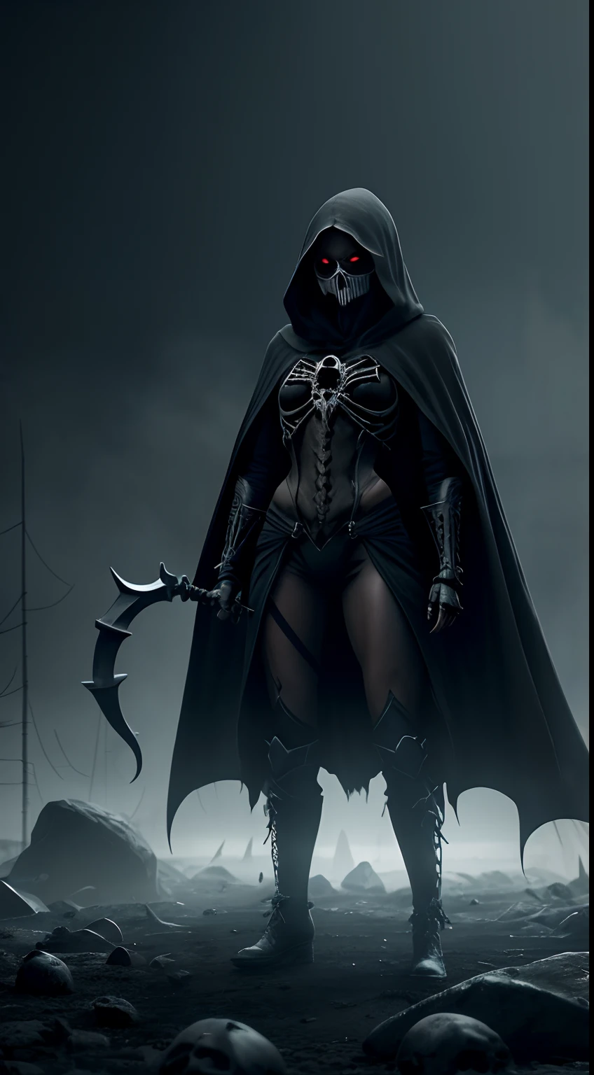 1girl,death,reaper,weapon