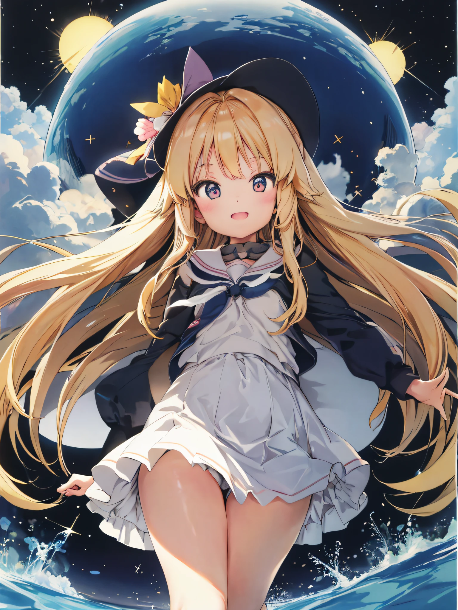 (High resolution:1.1), (absurderes:1.1), Best Quality, Ultra high definition, The highest resolution, Very detailed, Anime, 1girl in, anmi, Cute Girl, Yuuni Salar Lake