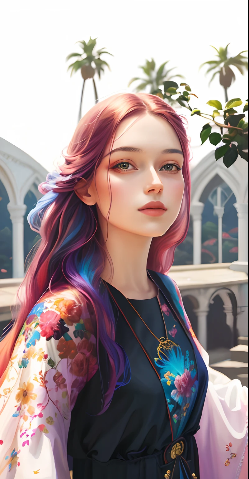 painting of a woman with long hair and colorful hair, beautiful gorgeous digital art, beautiful digital art, gorgeous digital art, very beautiful digital art, beautiful digital illustration, beautiful digital artwork, beautiful fantasy art portrait, beautiful fantasy portrait, stunning digital illustration, colorful digital painting, a beautiful artwork illustration, beautiful digital painting, colorfull digital fantasy art, gorgeous digital painting
