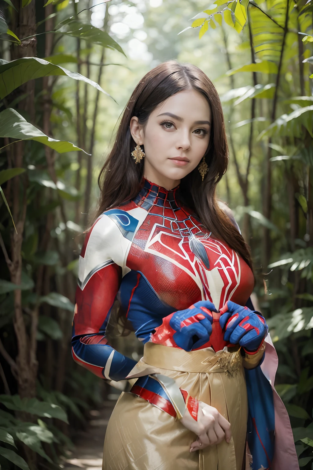 Spider Man dress,comic books,red and blue colors,superhero outfit,masked face,web patterns on costume,vibrant colors,action pose,city backdrop,night scene,dynamic lighting,heroic stance,spider symbol on chest,spider web details,highly detailed muscles and physique,realistic texture on costume,urban landscape,streetscape,cityscape,epic battle,Marvel comic style,spider sense,agile and acrobatic movements,cinematic quality,extreme detail description,HDR,sharp focus,ultra-detailed,superheroic proportions,vivid colors,artistic vision.