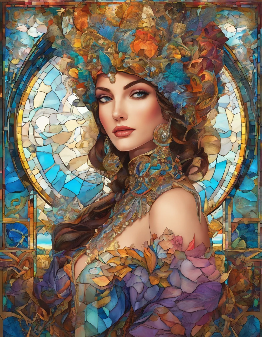 Arafed woman in a costume with a mask and a hat, adrian borda, Retrato de una reina cyborg, Karol behind UHD, Photographic portrait of queen's chess piece, Sergei Vasnev, Tomasz Alen Kopera y CGsociety, hyperrealistic fantasy art, Michael Caballo (Motor irreal, Court jester in the Renaissance era, gorgeous digital painting, Awesome Digital Illustration, Adorable pintura digital, Hermosa pintura digital, Impresionante pintura digital, Hermosa obra de arte digital, beautiful digital illustration, amazing digital art, Magnificent digital art, Hermoso arte digital, Arte digital realista 4K, Arte digital realista 4K, Arte digital muy bonito, Pintura digital realista