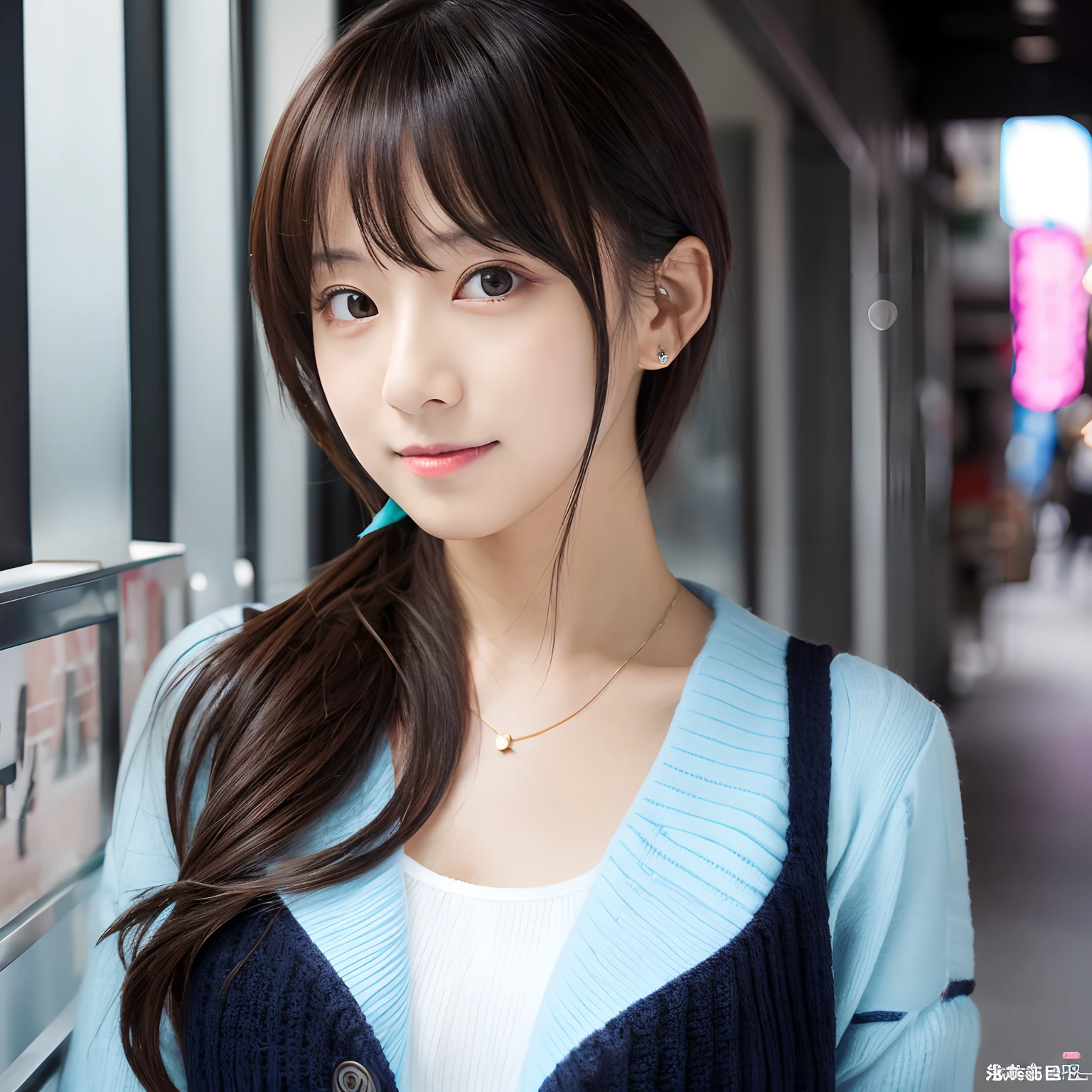 A cute Japanese woman。all around 20 years old。a picture