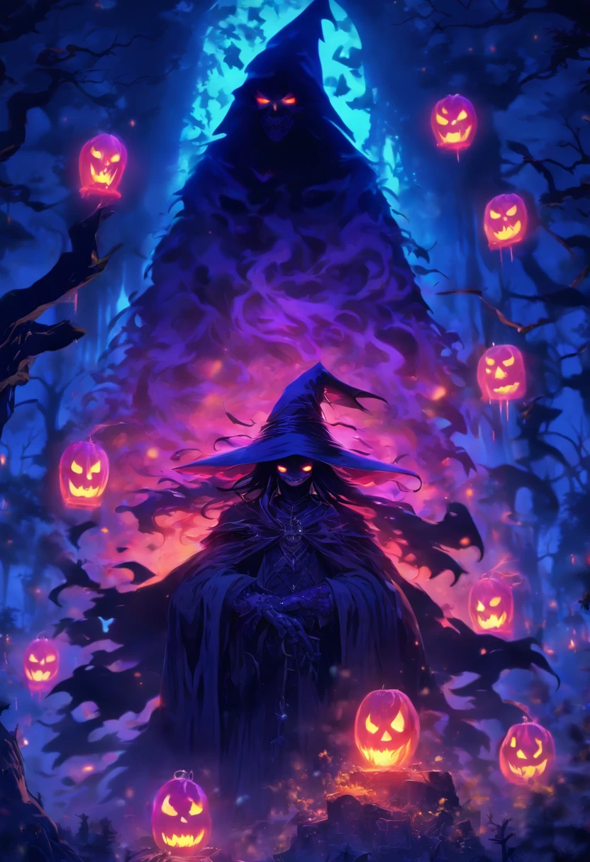 (best quality,4k,highres),(realistic:1.37),ultra-detailed,gloomy,horror,witch,insane,casting,purple skull based glowing spells,dark forest,moonlight,thick fog,bats flying,burning candles,spellbook,spider webs,broomstick,witch hat,long wavy hair,piercing eyes,pale face,creepy smile,demonic ritual,enchanted potions,mystical symbols,cackling laughter,haunted atmosphere,ominous shadows,hauntingly beautiful,otherworldly,macabre,spooky,gothic,nightmare-inducing,terrifying。