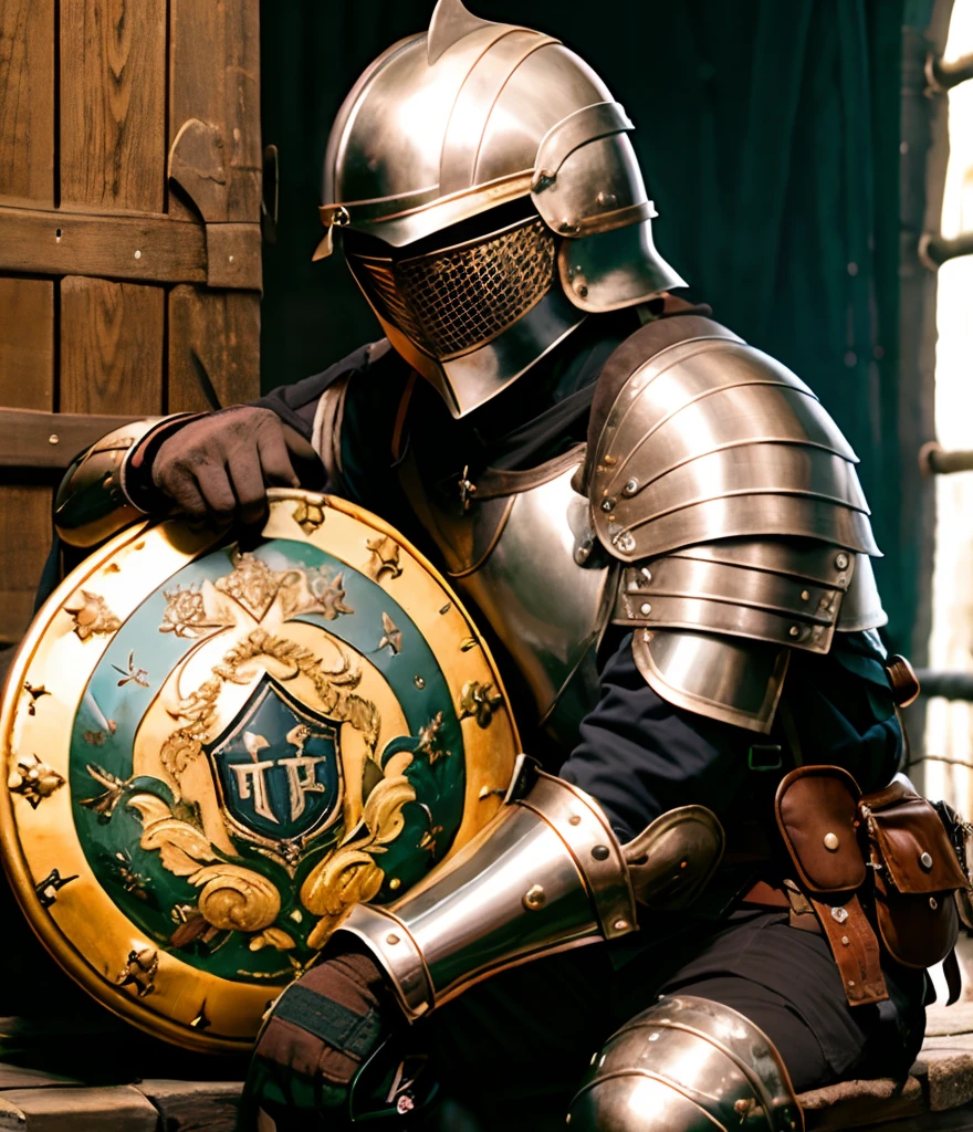Termine de desenhae este capacete de armadura medieval