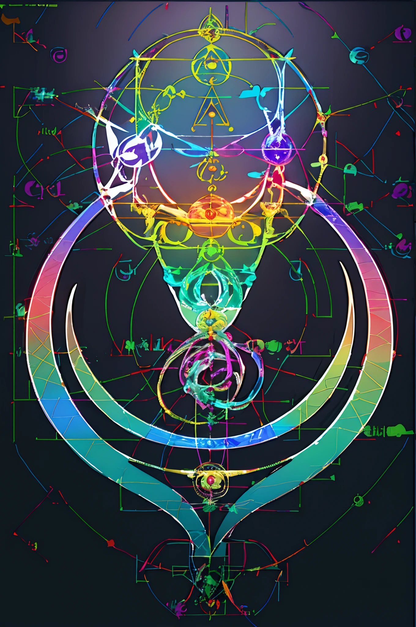 Make the filament symbols for the 7 chakra system, the base of the bulb is the Sanskrit symbol for OM hidden inside it.