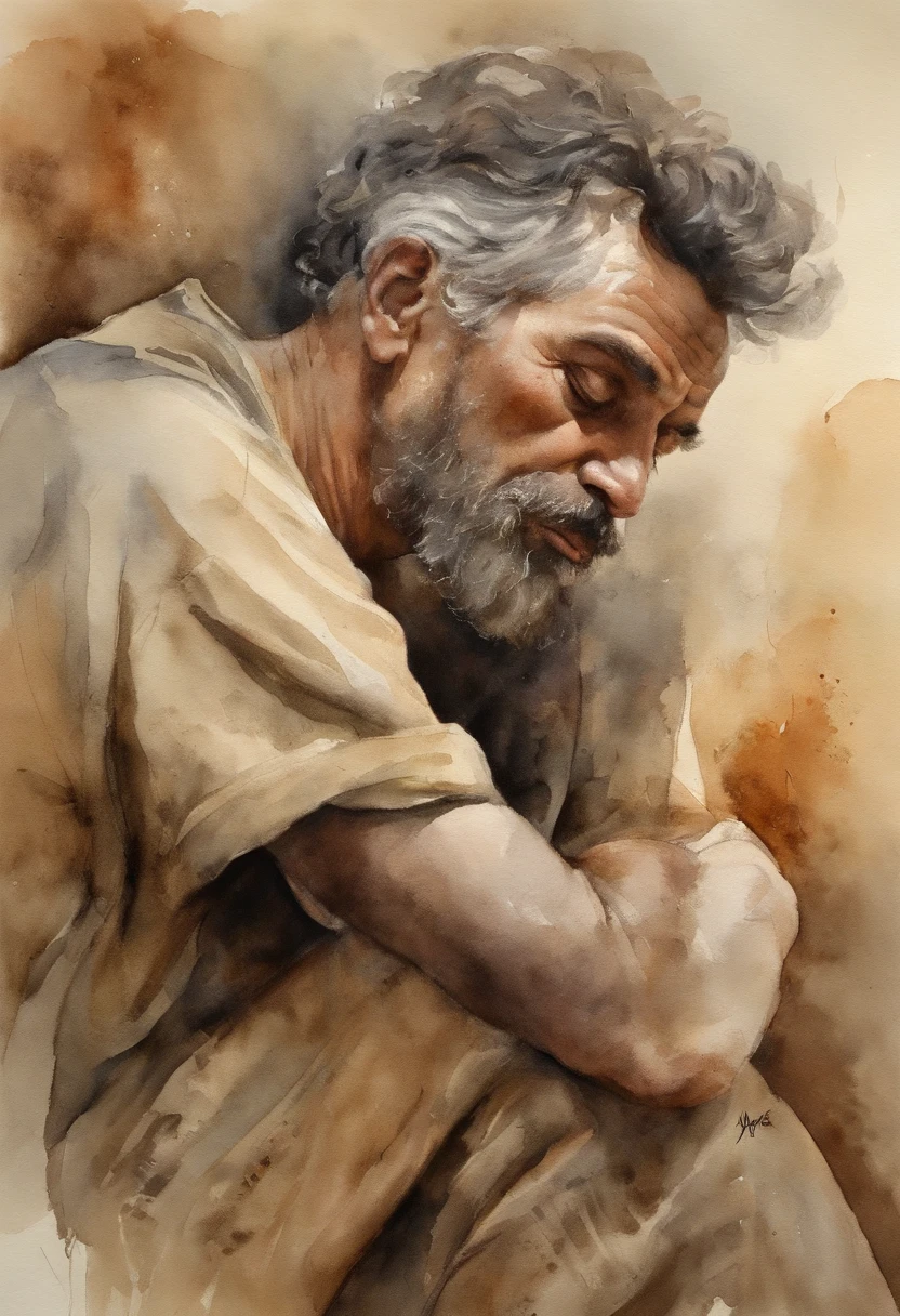 Um homem velho sentado em agradecimento, no alto de uma montanha, paisagem linda, cinematografic, imagem 8k, roupas cobrindo todo o corpo, Hands close to each other, meditation, agradecimento, cabelos calvos, sereno, olhos entre abertos, pernas encolhidas, sentado, rosto levemente levantado para o alto, mas na altura do peito, cabelos calvos, homem cubano, sul americano.
