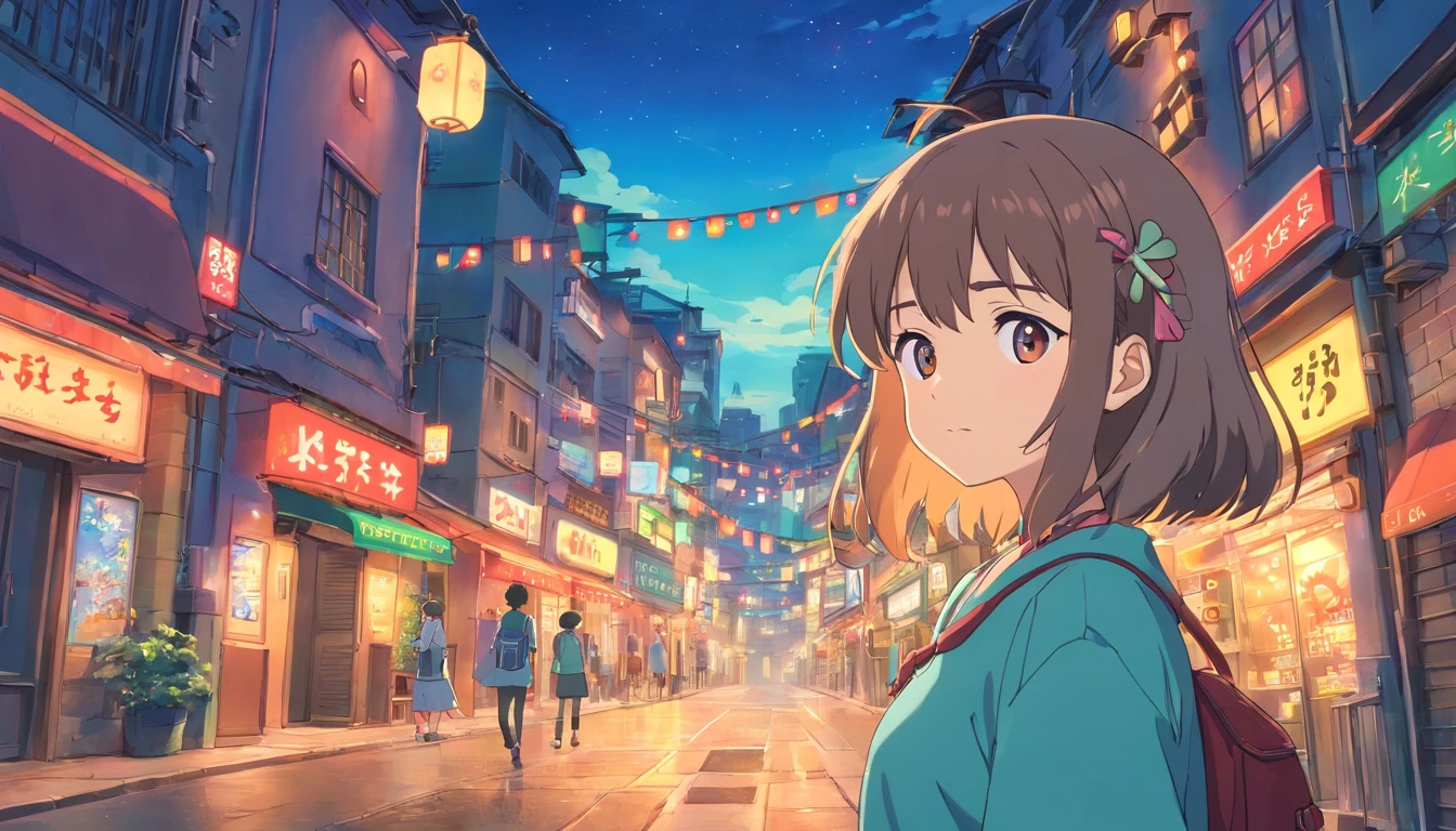 anime com fones de ouvido olhando por uma janela em uma cidade, menina anime vibes, Elogio Artstyle, estilo anime 4K, anime aesthetic, night core, Lofi Sensation, Arte Lofi, Anime Art Wallpaper 4K, Anime Art Wallpaper 4K, Anime Wallpaper 4k, 4k anime wallpapers, lofi vibrations