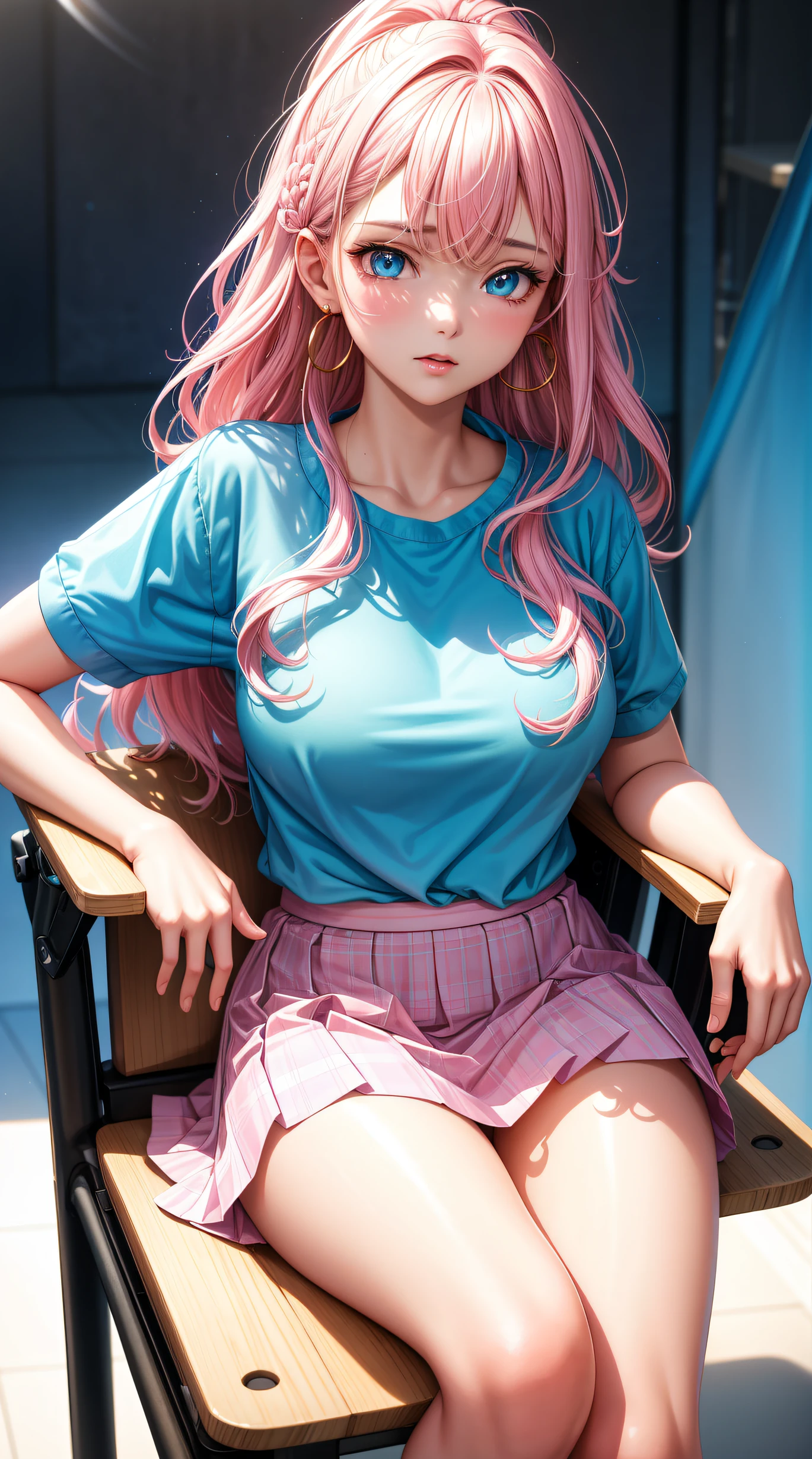 (table top: 1.3), (maximum resolution: 1.2), (Ultra HDTV: 1.2), cinematic light, Ultra HDTV, (fine eyes and skin), (detailed facial features), nffsw, 8K resolution, sharp focus: 1.2, perfect style, beautiful face, perfect body, Accurate, anatomically correct, Highly detailed face and skin texture, fine eyes, blue eyes, double eyelid, thin eyebrows, glitter eyeliner: 1.2, natural cheeks, Glossy skin, Fair skin: 1.2, small shiny necklace and earrings, (glossy lips: 1.4), break, one person'point of view, (She is a very cute female teacher..), (Cute pink lace panties), (enchanting smile: 1.2), ((innocent and cute girl:1.3)), (long wavy hair), (latte color hair:1.2), , break, ((very close relationship: 1.2)), medium big breasts, ((looking at the viewer:1.2)), ((library 1.2)), ((Bend your knees and spread your legs wide:1.2)), (From the side:1.2),low angle shot,off shoulder sweater tight jeans mini skirt embarrassed look Kamimei